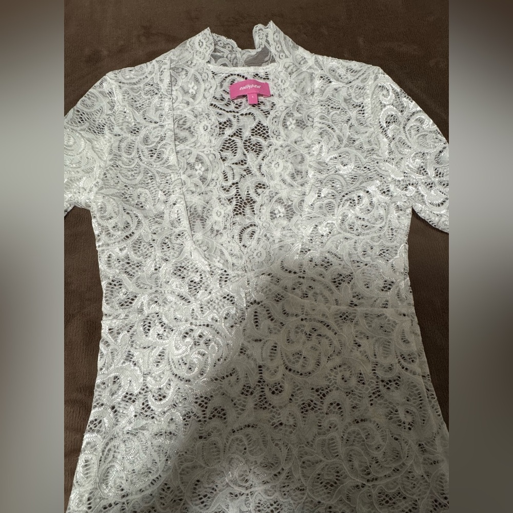 Edikted | Sheer Lace Bell Sleeve Top - Picture 4 of 8